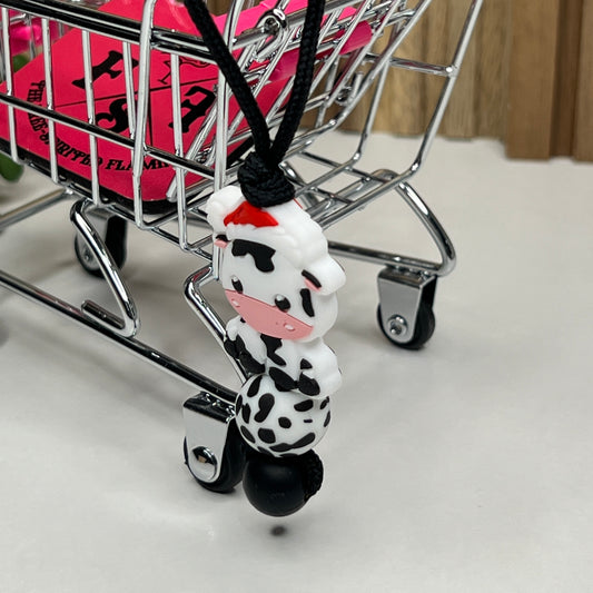 Christmas Cow Zipper Charm