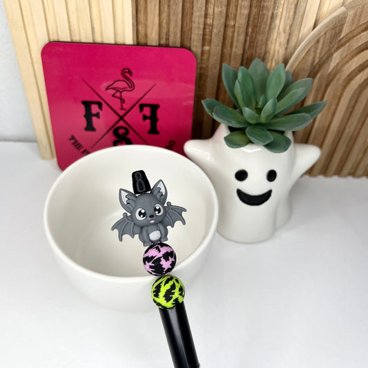 Gray Halloween Bat Plastic Pen