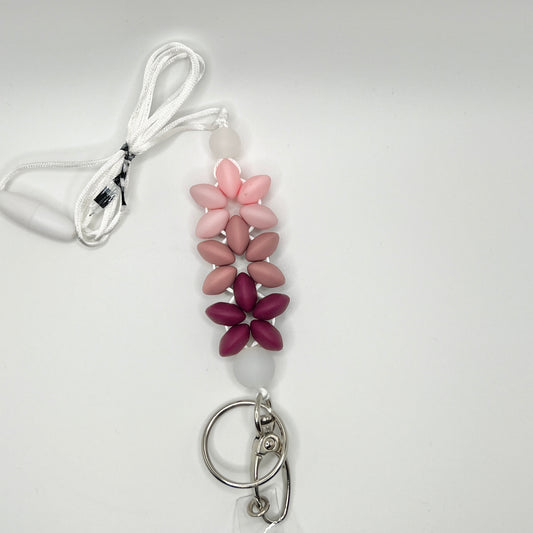 Pinks Ombre Flower Lanyard