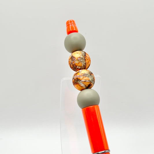 Orange Camo Plastic Pen