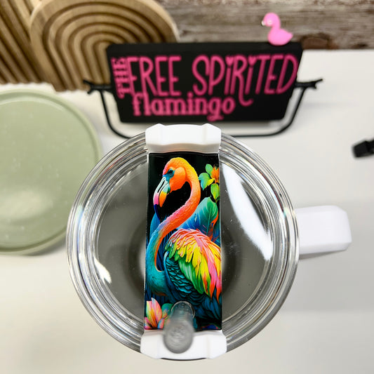 Neon Flamingo Tumbler Tag
