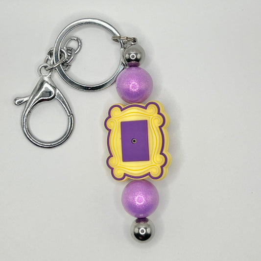 Purple Frame Silver Keychain Bar