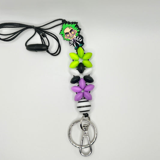 Green Hair Guy Flower Lanyard