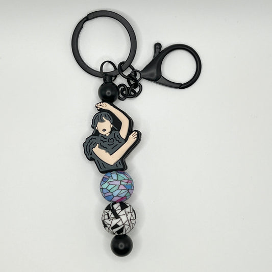 Goth Girl Window Black Keychain Bar