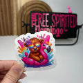 Cow On Flamingo Sticker