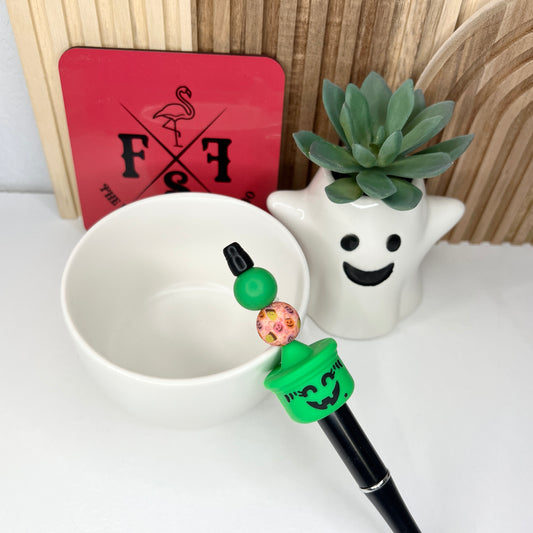 Green Happy Bucket Plastic Pen