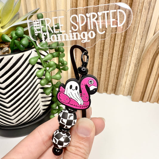 Ghosty on a Floatie Bookmark