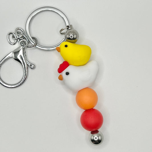 Chicken Mama Silver Keychain Bar