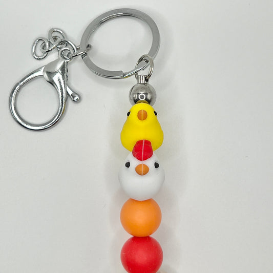 Chicken Mama Silver Keychain Bar