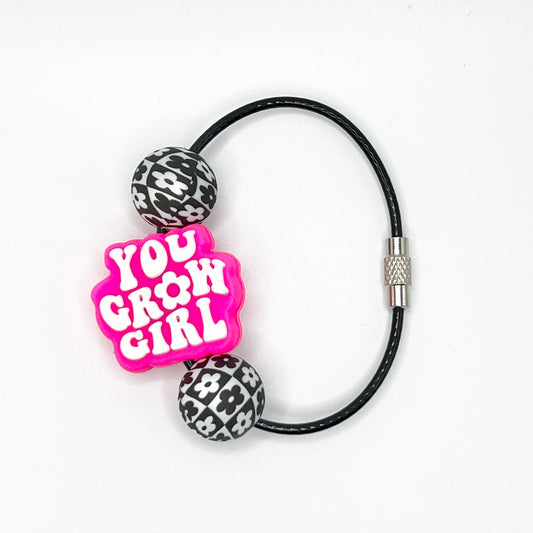 Pink You Grow Girl Cup Charm