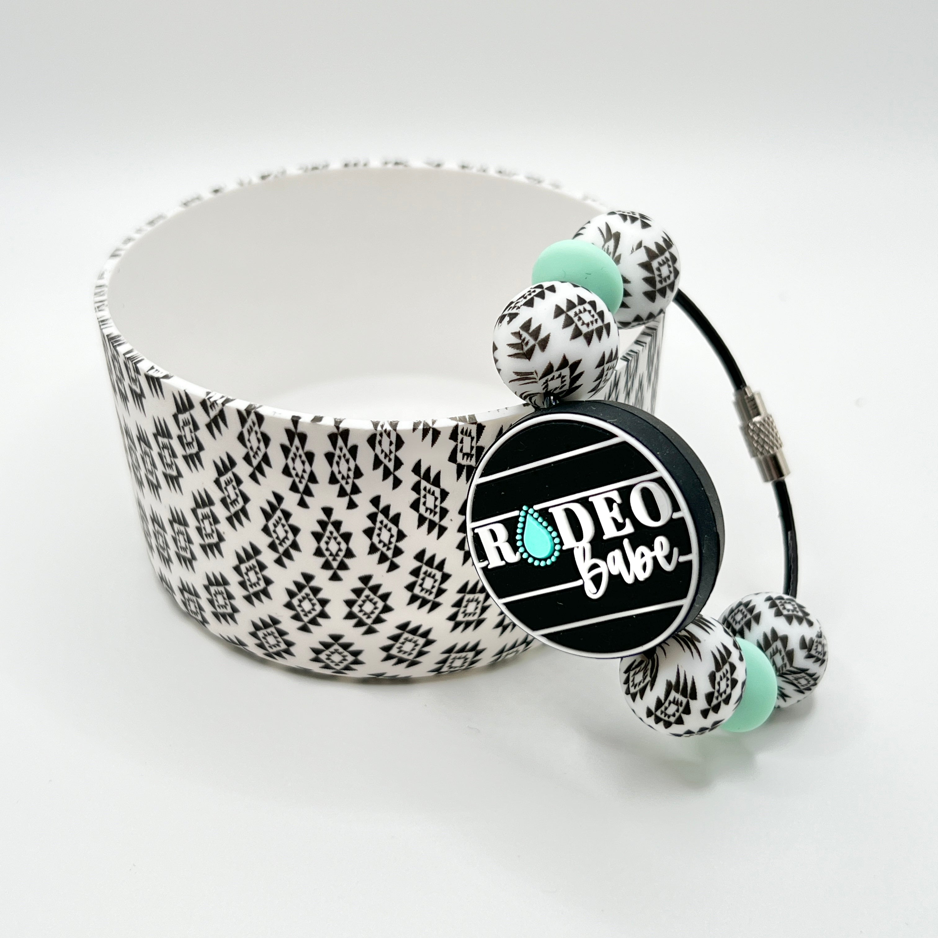 Black Aztec Rodeo Babe Boot & Charm Set