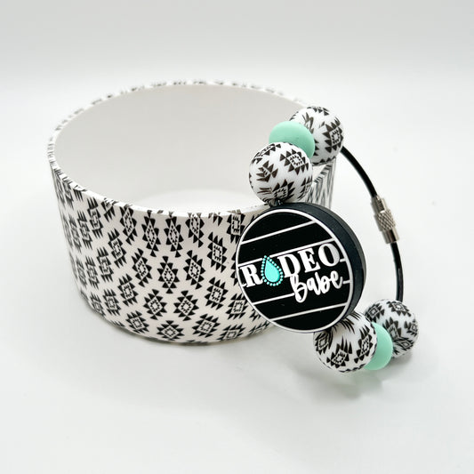 Black Aztec Rodeo Babe Boot & Charm Set