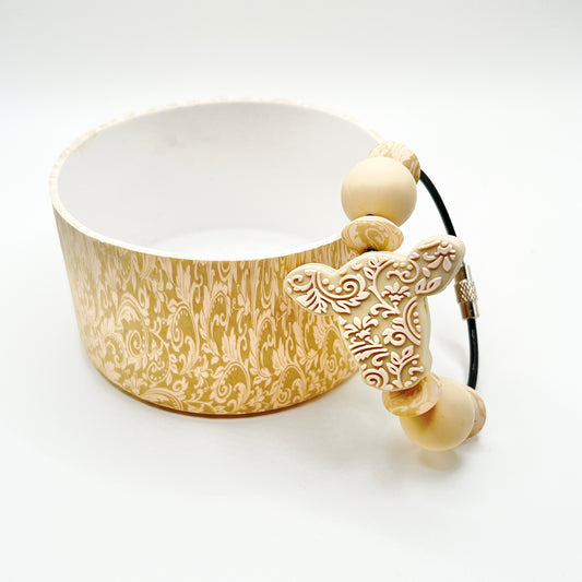 Ivory Tooled Cow Boot & Charm Set