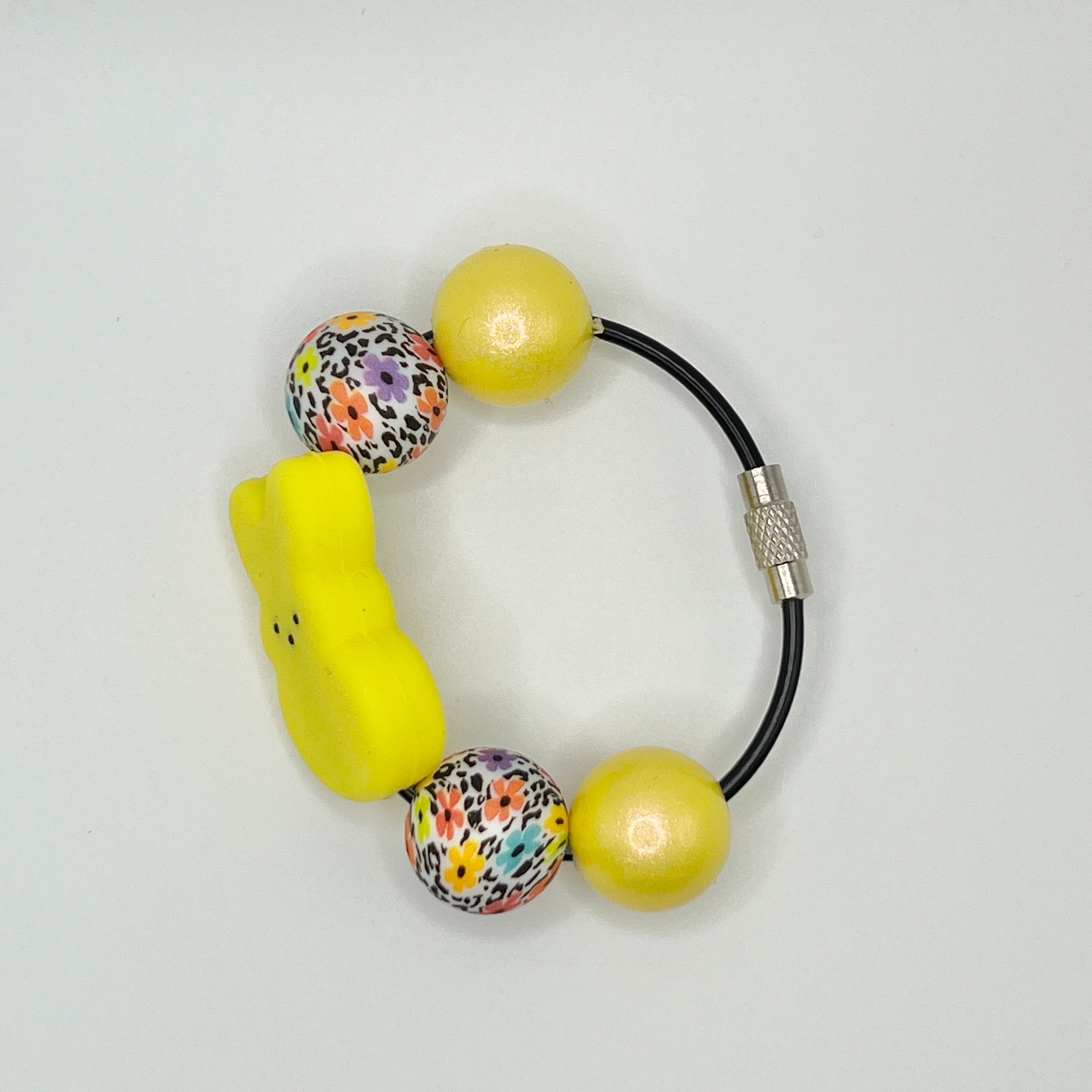 Floral Yellow Peep  Cup Charm