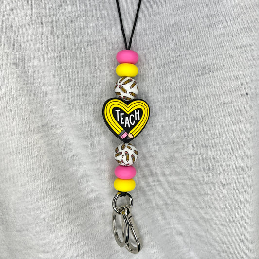 Pencil Heart Lanyard
