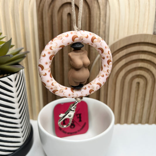 Pregnant Dark Skinned Moons Car Charm