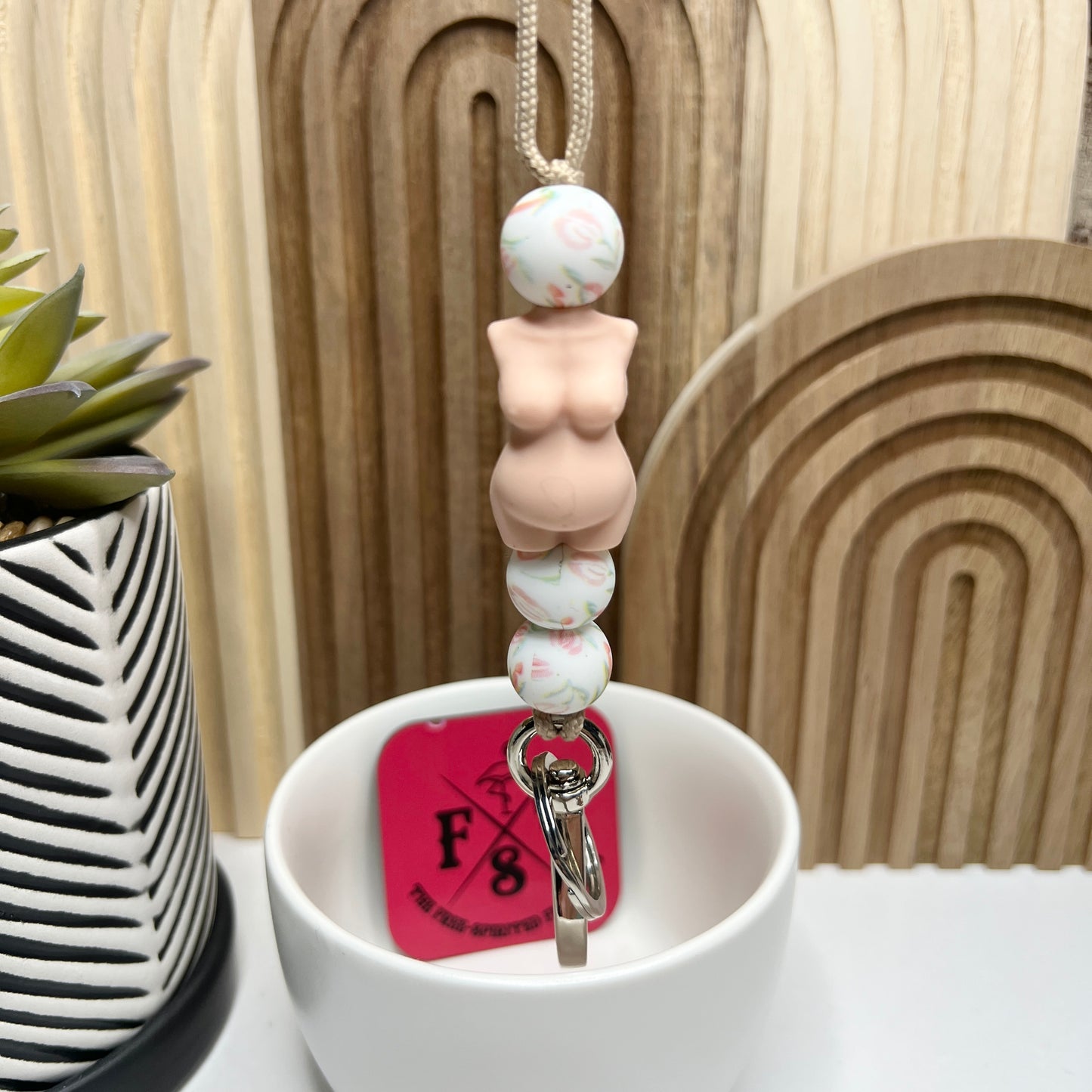 Pregnant Light Skinned "Florals" Lanyard