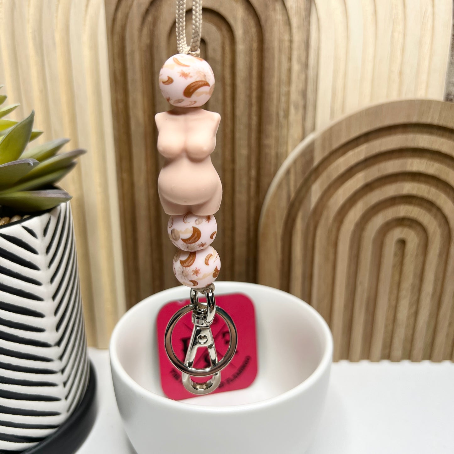 Pregnant Light Skinned Moons Lanyard