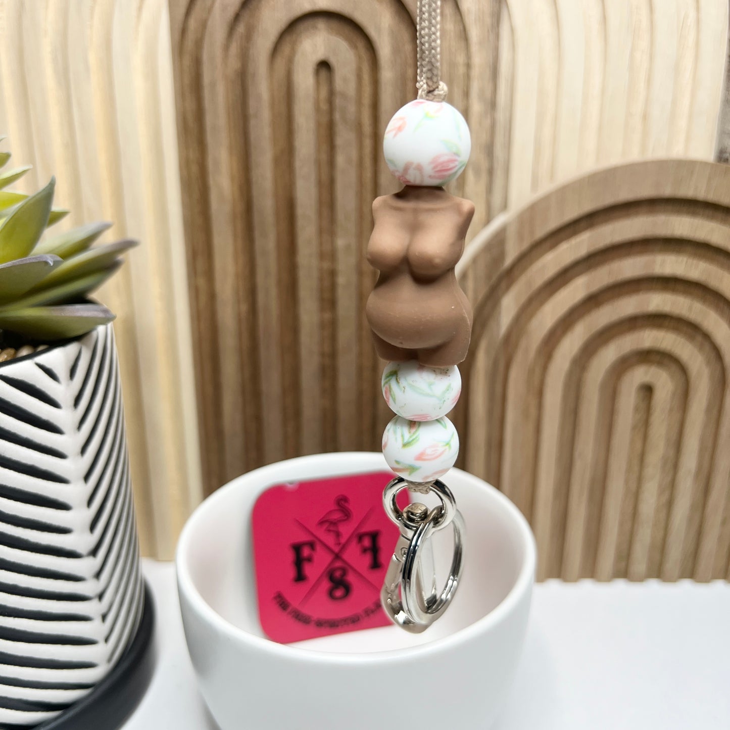 Pregnant Dark Skinned "Florals" Lanyard