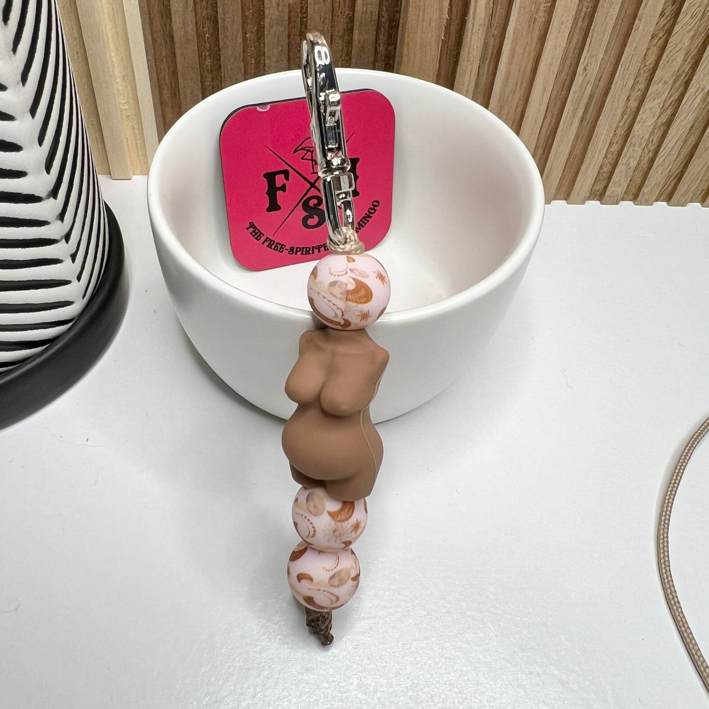Pregnant Dark Skinned Moons Keychain