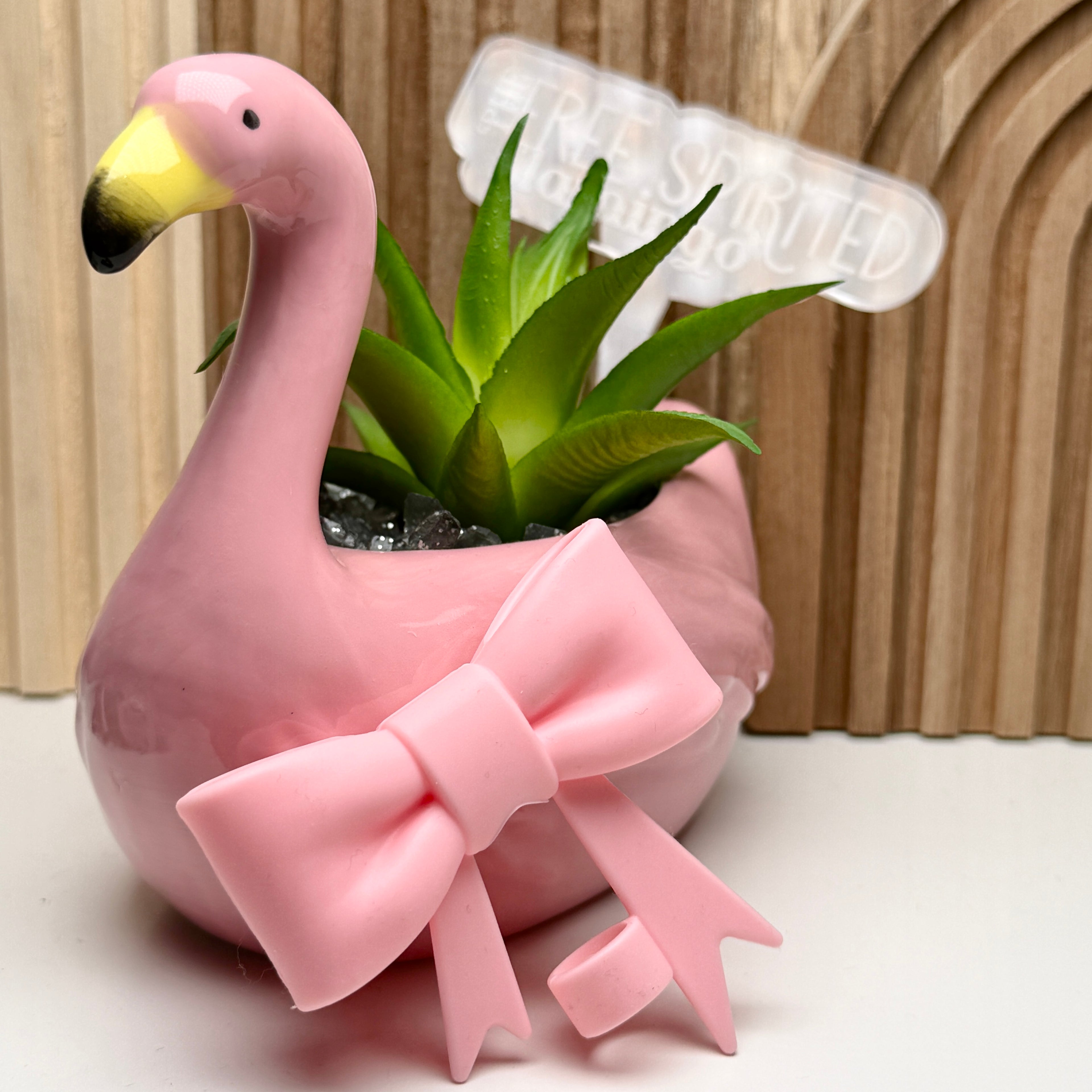 Pink Bow Straw Topper