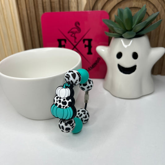 Aqua Cow Pumpkin Cup Charm