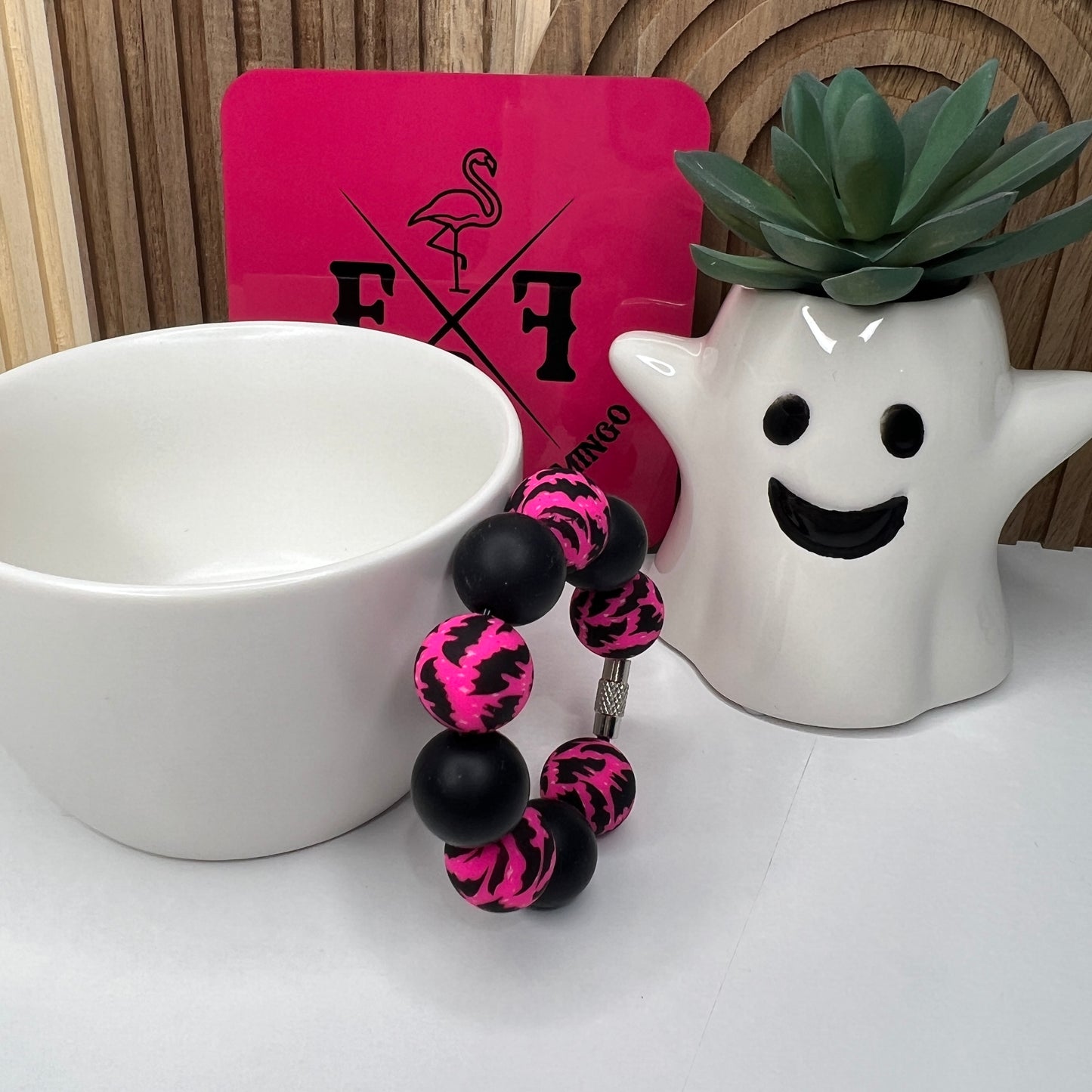 Pink Bats Cup Charm