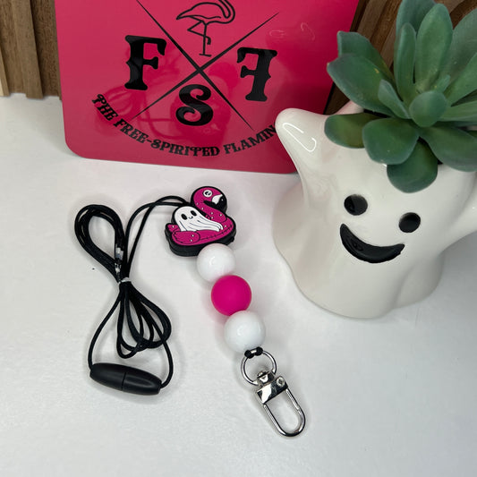 Ghosty On A Floatie Lanyard