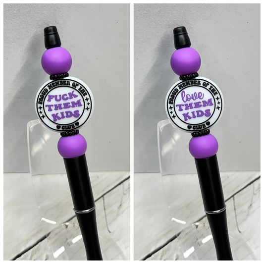 Purple w/White Love-F**K Plastic Pen