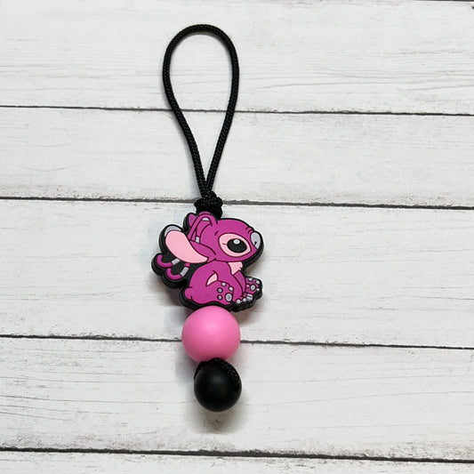 Pink Alien Zipper Charm