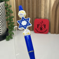 Star Of David Blue Plastic Pen