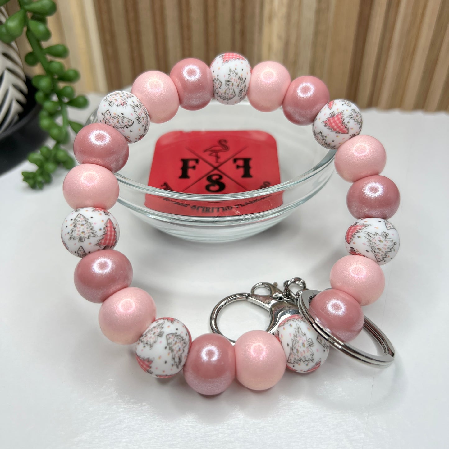 Pink Trees Wristlet