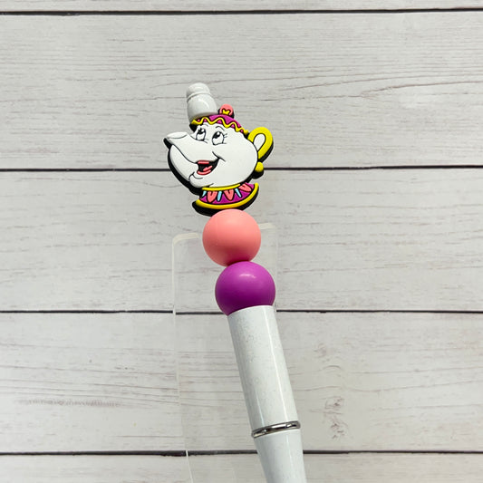 Tea Pot Glitter Plastic Pen