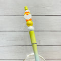 Candy Corn Gnome Ombre Glitter Plastic Pen