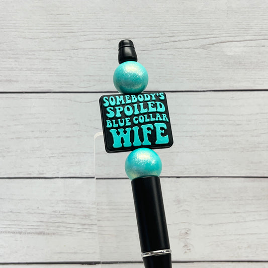 Spoiled Blue Collar Wife Plastic Pen