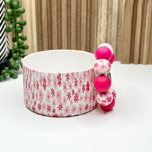 Pink Daisy Tumbler Boot & Charm Set