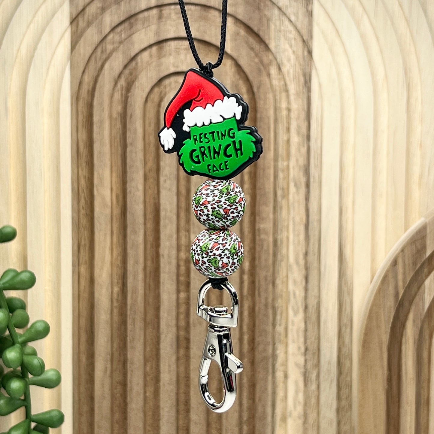 Resting Grinch Face Car Charm