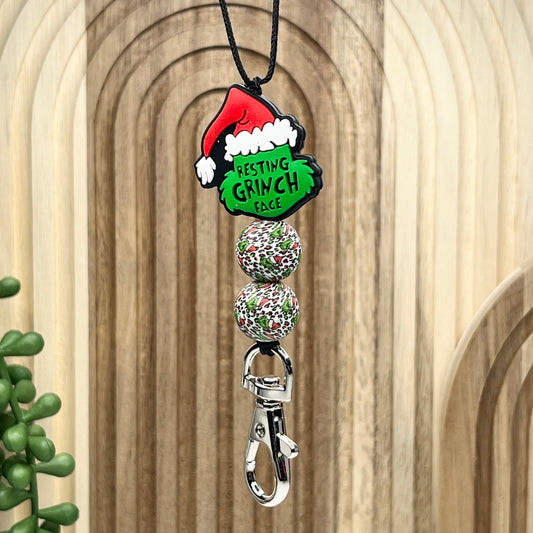 Resting Grinch Face Car Charm