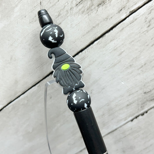 Black Gnome Glow In The Dark Plastic Pen