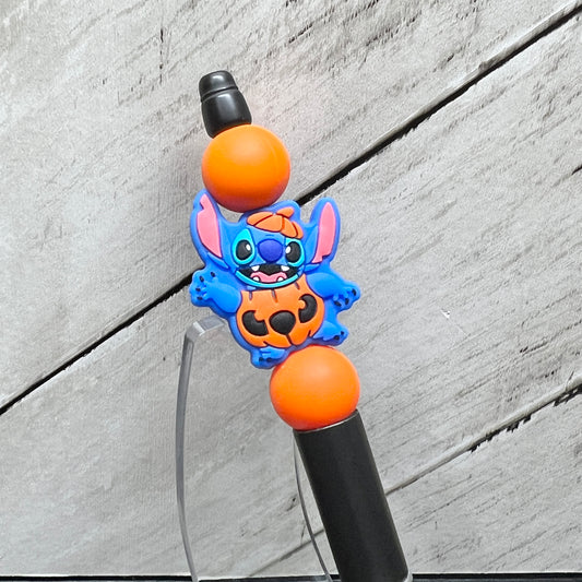 Pumpkin Blue Alien Plastic Pen