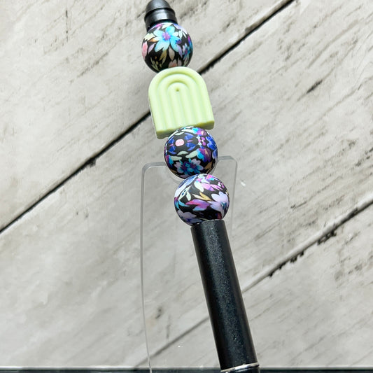 Midnight Blossom w/Sage Rainbow Metal Pen