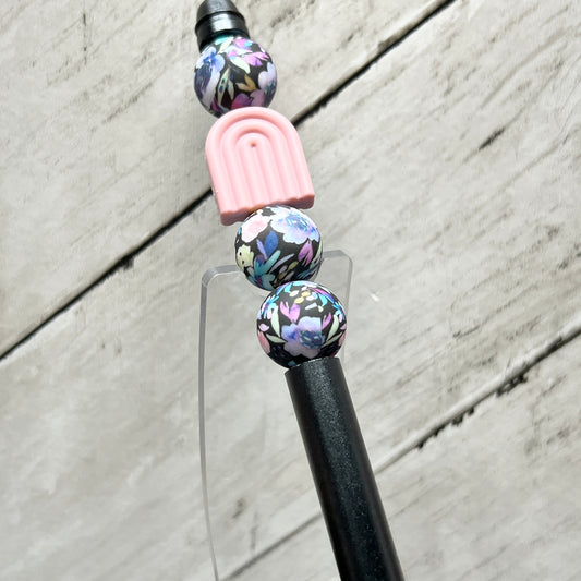 Midnight Blossom w/Pink Rainbow Metal Pen