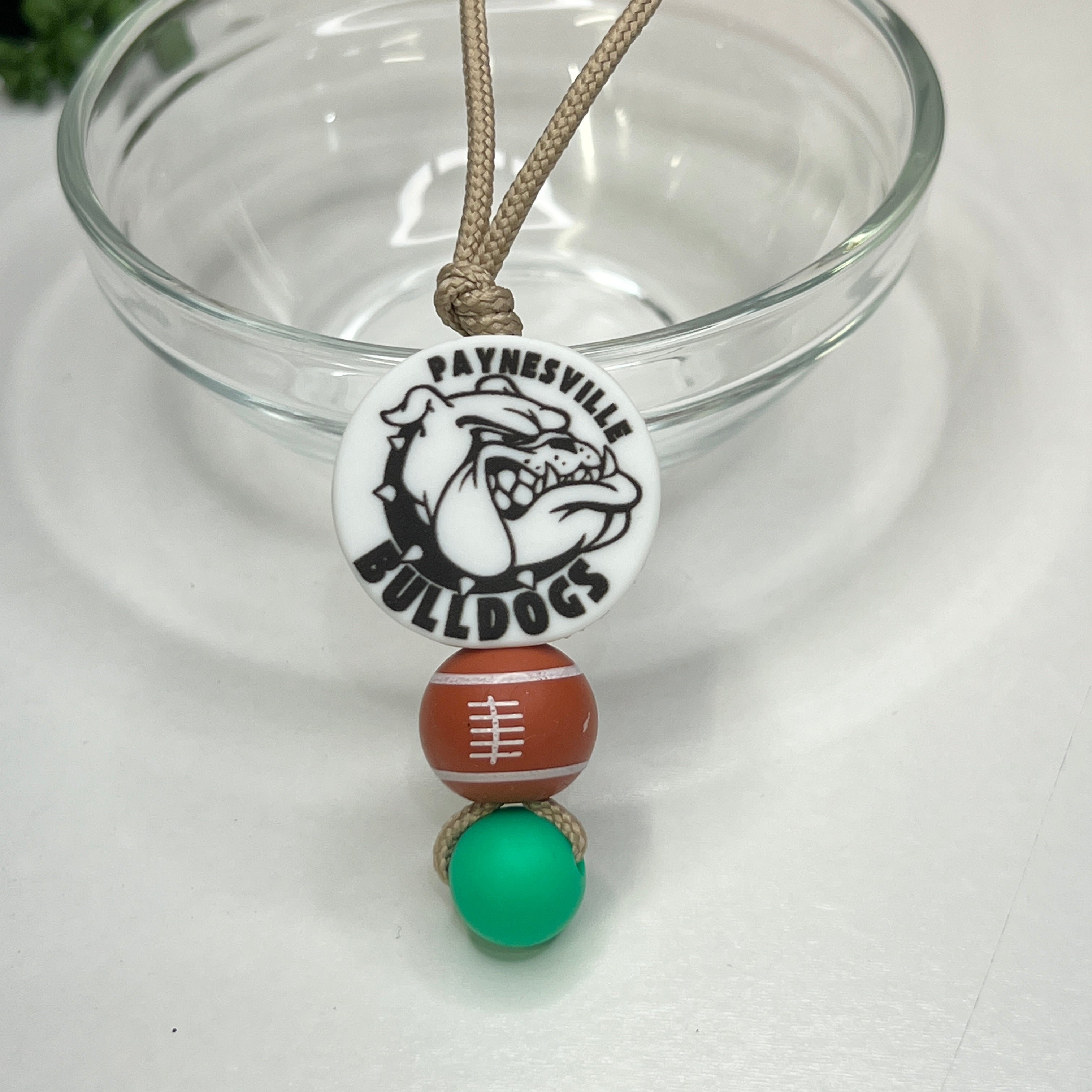 Bulldog Football Zipper Charm