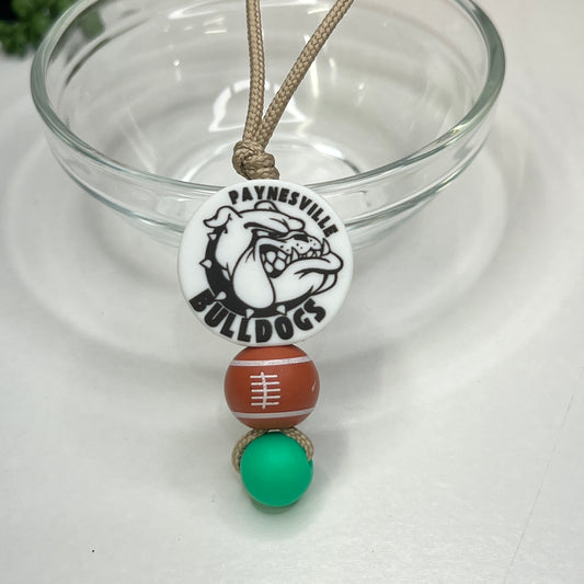 Bulldog Football Zipper Charm
