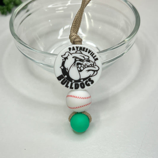 Bulldog Baseball Zipper Charm