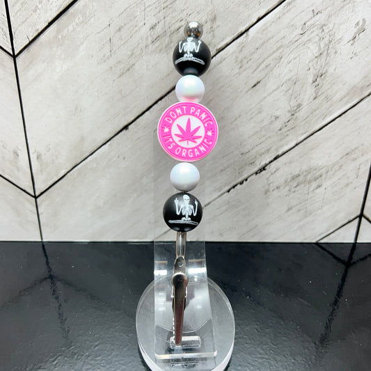 Pink Don't Panic Skeleton Clip