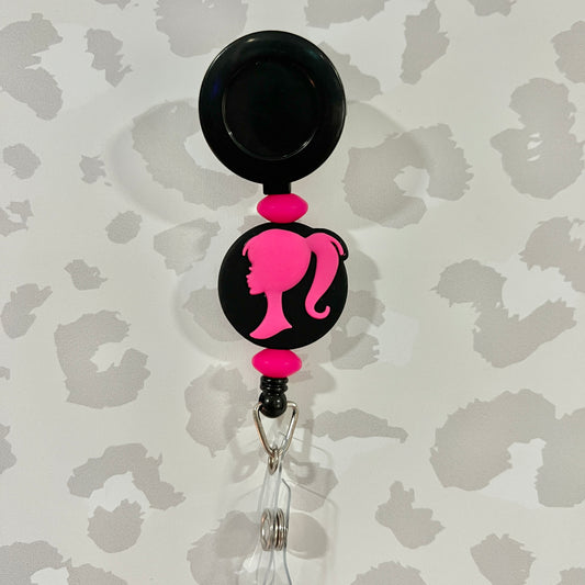 Pink Doll Badge Reel
