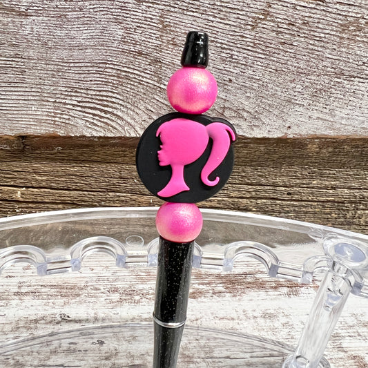 Pink Doll Plastic Pen