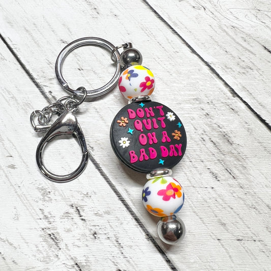 Don't Quit Retro Silver Keychain Bar