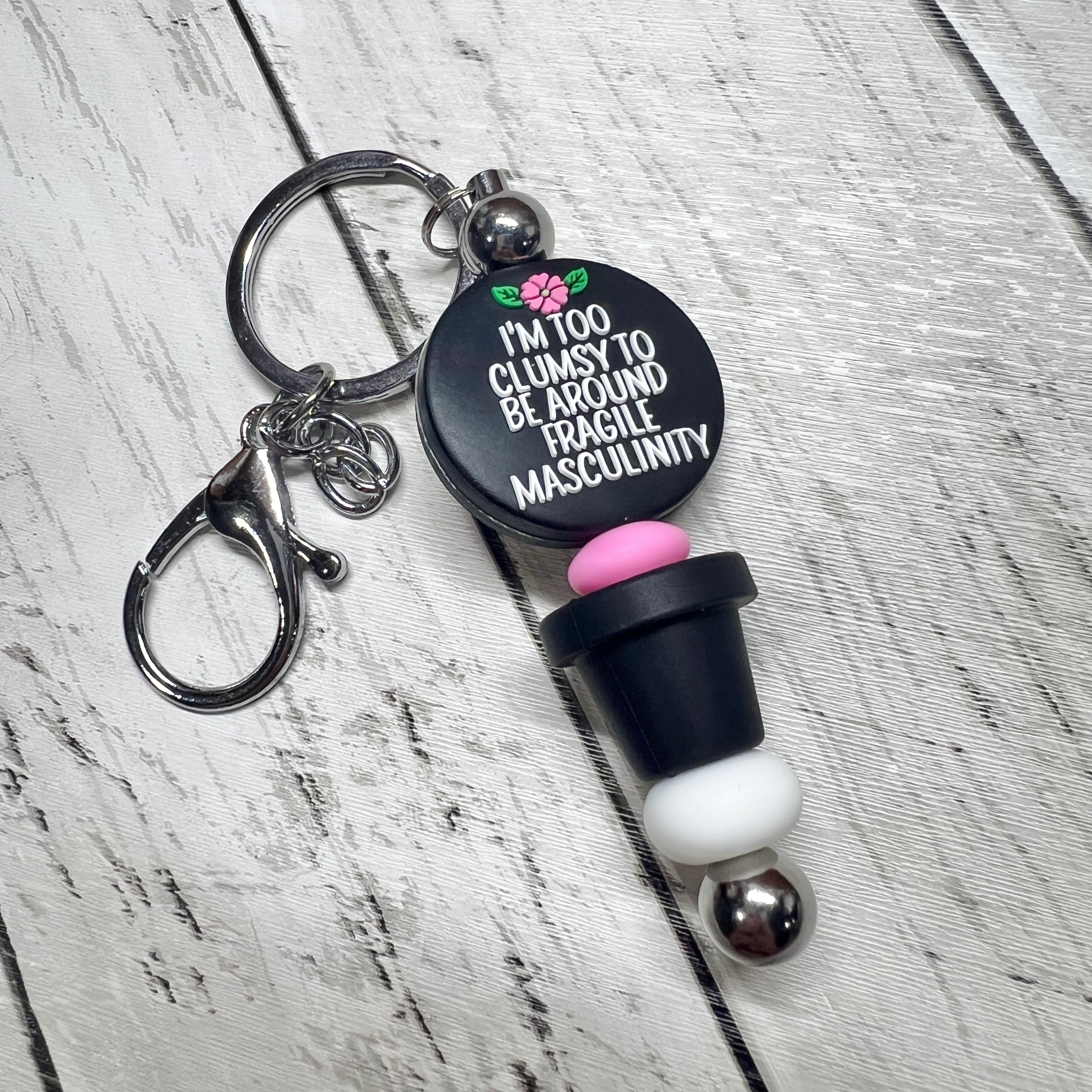 Too Clumsy w/Planter Silver Keychain Bar